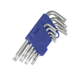 Stiftsleutelset met gat TORX, 9-delig, T10 - T50